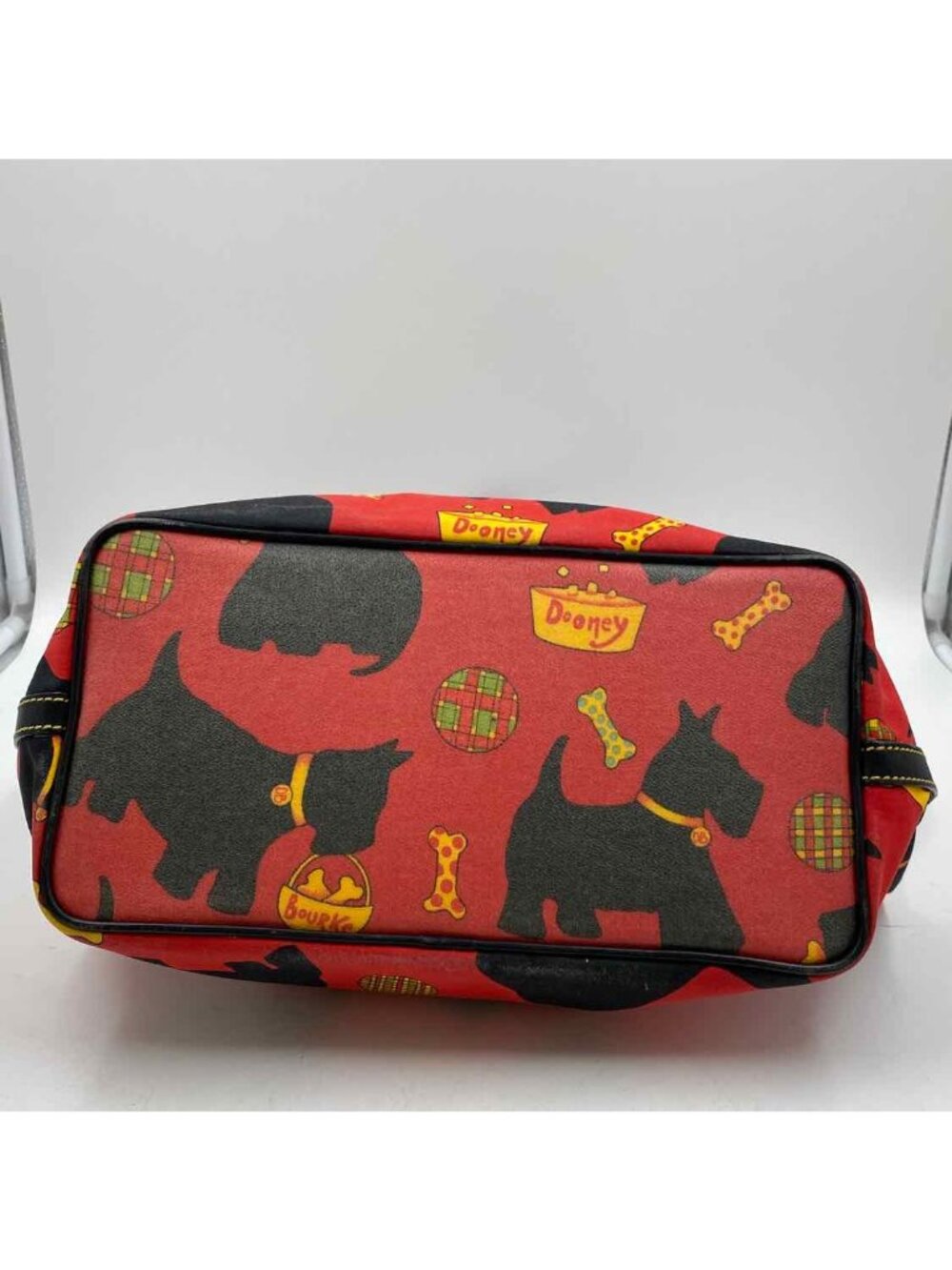 Dooney & Bourke East/West Tote Scottie Dog Women's Red Luxe Purse - Picture 4 of 5